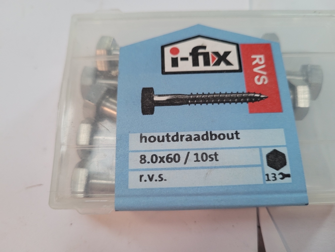 Houtdraadbout I-fix 8.0x60 10st